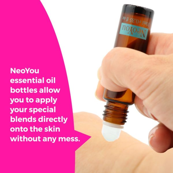 NeoYou 10ml Amber Glass Bottle with Glass Roller Ball